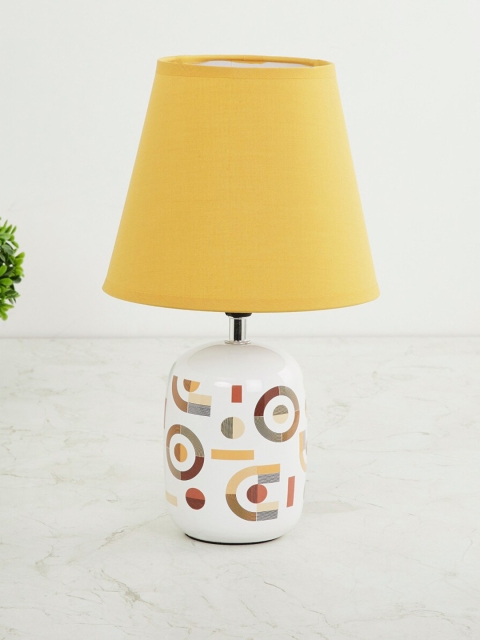 

Home Centre Orange Printed Fabric Classic Country Table Lamp