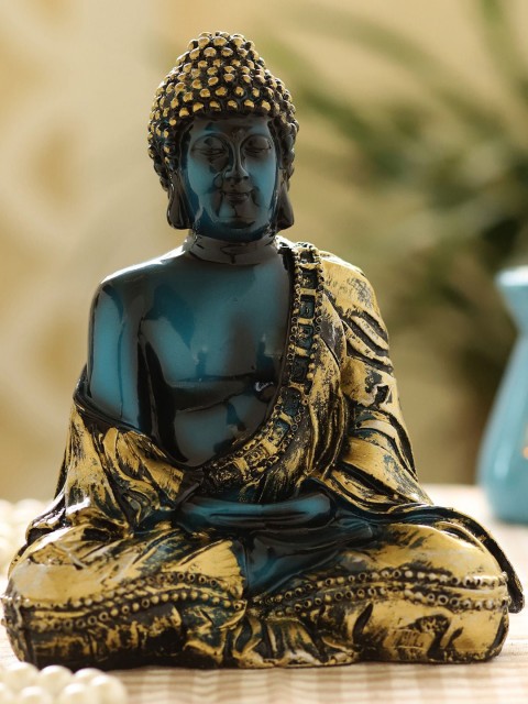 

Ferns N Petals Gold-Toned & Blue Meditating Buddha Idol Showpiece