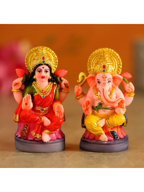 

Ferns N Petals Set Of 2 Multicoloured Divine Lakshmi & Ganesha Idol, Multi