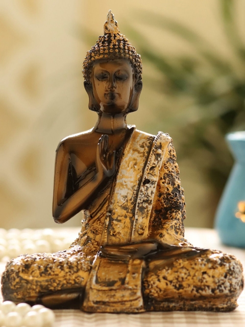 

Ferns N Petals Brown & Orange Meditating Buddha Idol