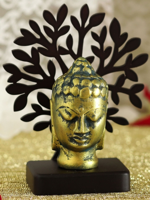 

Ferns N Petals Gold-Toned Antique Face Of Buddha Idol Under A Tree