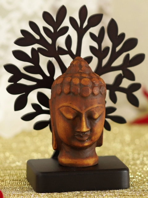 

Ferns N Petals Brown Calm Face Of Buddha Idol Under A Tree