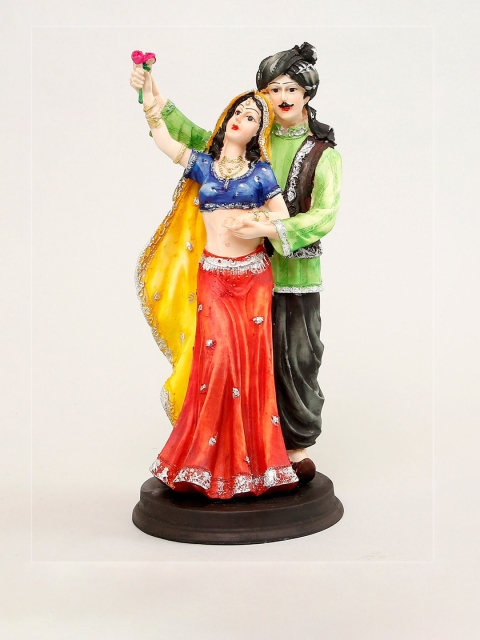 

Ferns N Petals Multicoloured Standing Rajasthani Couple With Rose Figurine, Multi