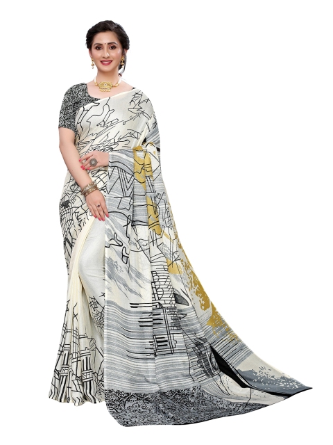 

KALINI White & Black Jute Silk Saree