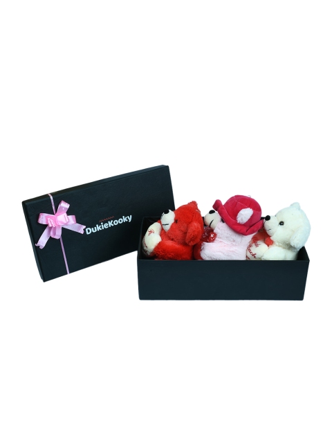 

DukieKooky Pack of 3 Teddy Bears With Heart Soft Toys, Multi