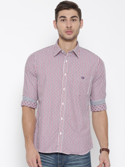 

Van Heusen Sport Men Red Slim Fit Striped Casual Shirt