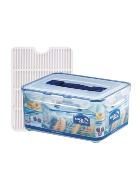 

Lock & Lock Transparent & Blue Plastic Airtight Food Container