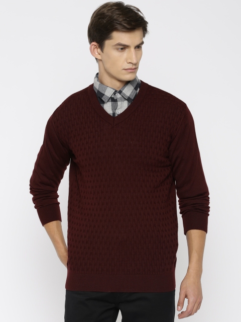 

Raymond Men Maroon Patterned Sweater