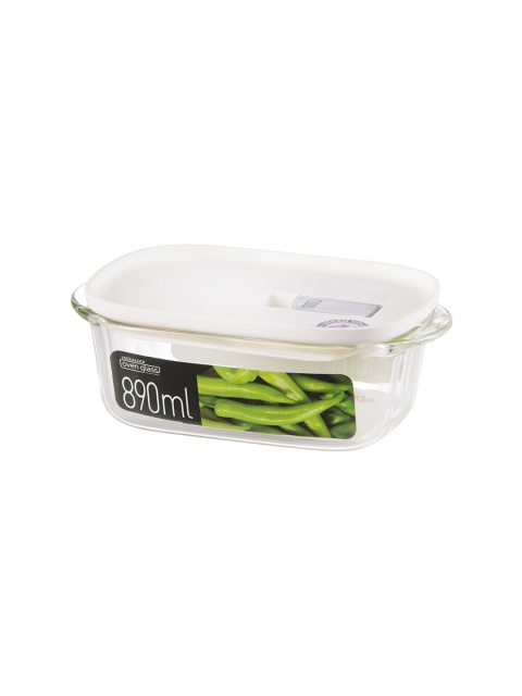 

Lock & Lock Transparent Leakproof Oven Glass Container With Steam Vent Lid 890ML