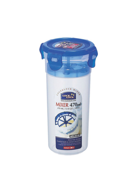 

Lock & Lock Transparent Airtight Round Liquid Mixer Container With Leakproof Lid 470 ml