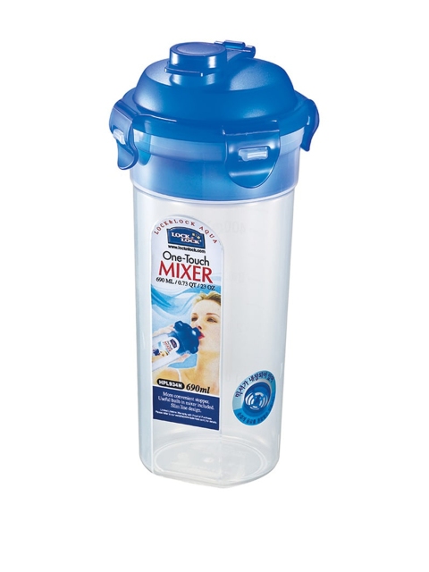 

Lock & Lock Transparent Plastic Airtight Sipper Mixer Container With Leakproof Lid 690 ml