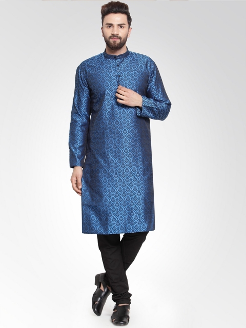 

Jompers Men Blue Regular Kurta with Churidar