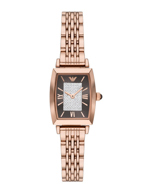

Emporio Armani Women Brown & Rose Gold-Plated Steel Bracelet Style Analogue Watch AR11407