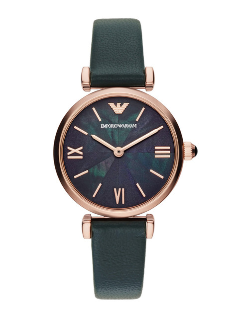 

Emporio Armani Women Green Printed Dial & Leather Straps Analogue Watch AR11400