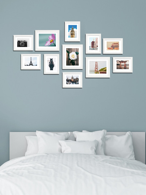 

WENS Set Of 11 White Synthetic Wood Photo Frames