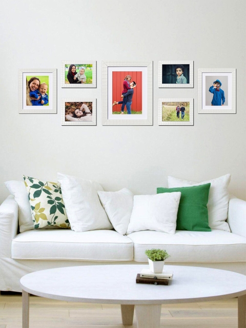 

WENS Set Of 7 White Synthetic Wood Photo Frames