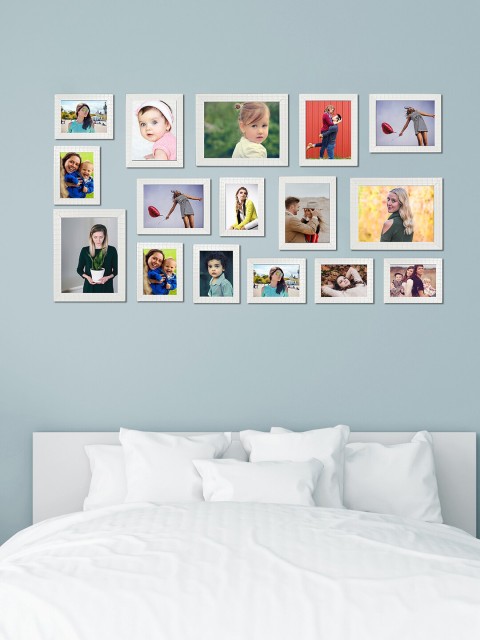 

WENS Set Of 14 White Synthetic Wood Photo Frames