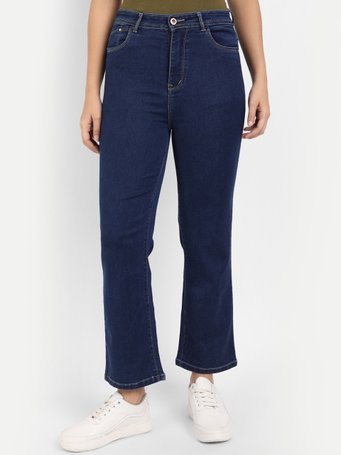 

BROADSTAR Women Navy Blue Straight Fit High-Rise Stretchable Cotton Jeans