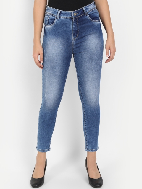 

BROADSTAR Women Blue Skinny Fit High-Rise Heavy Fade Jeans