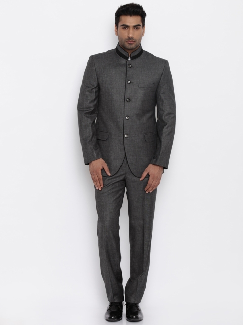 

Raymond Men Charcoal Grey Tailored Contemporary Fit Ethnic Bandhgala Suit