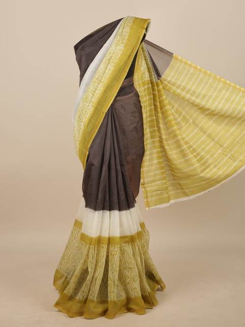 

Pothys Brown & White Linen Blend Saree