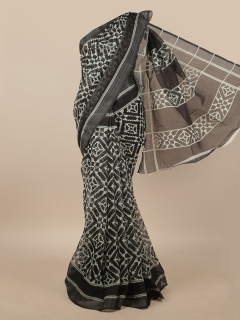 

Pothys Grey & White Linen Blend Saree