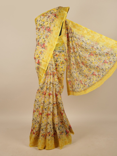 

Pothys Yellow & Red Floral Printed Saree