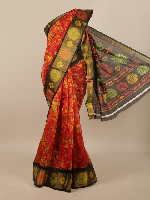 

Pothys Red & Green Tie and Dye Saree