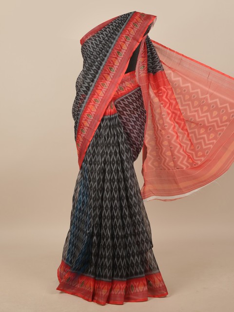 

Pothys Grey & Red Linen Blend Saree