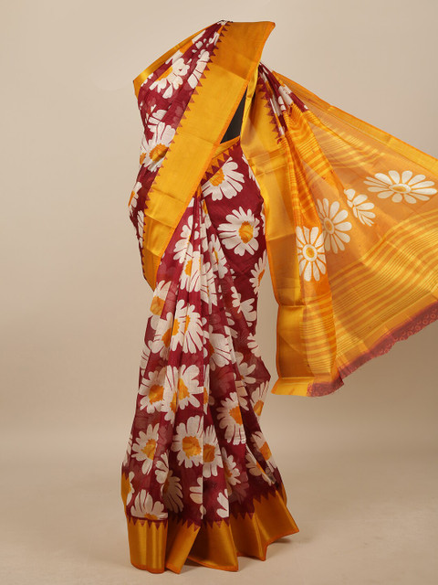 

Pothys Maroon & White Floral Saree