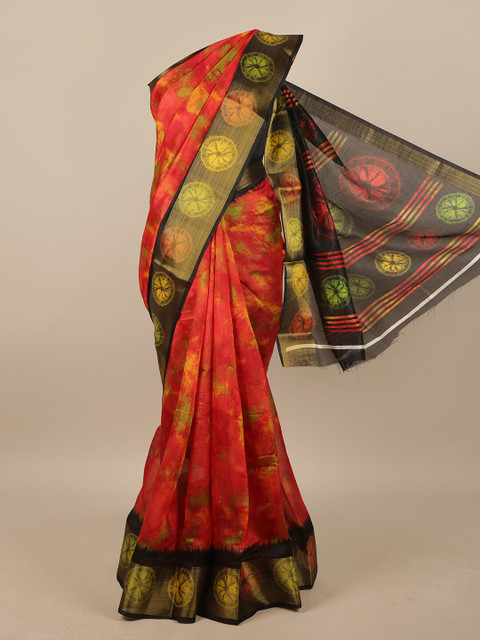 

Pothys Red & Black Floral Saree