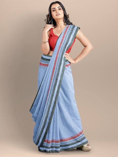 

BharatSthali Purple & Red Pure Cotton Maheshwari Saree