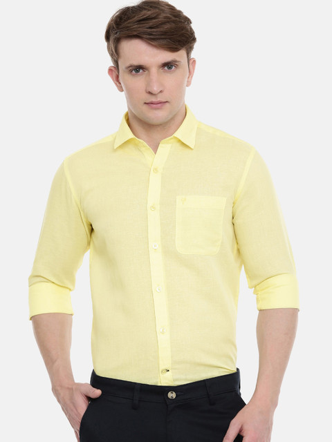 

Classic Polo Men Yellow Slim Fit Opaque Cotton Formal Shirt