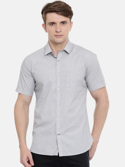 

Classic Polo Men Grey Slim Fit Opaque Cotton Casual Shirt