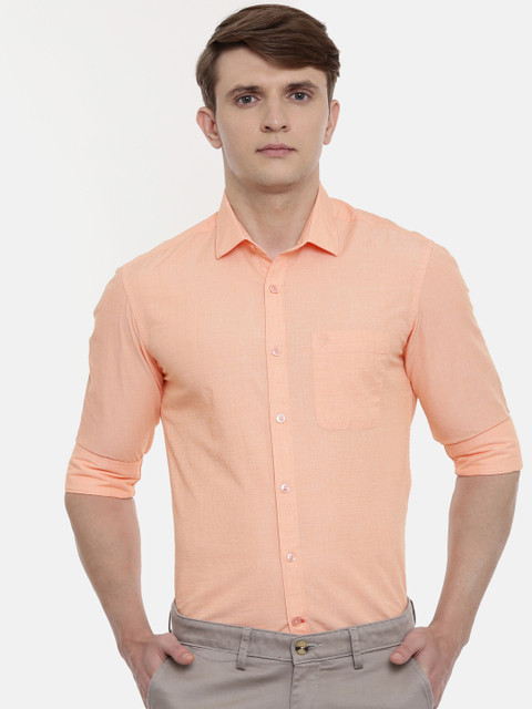 

Classic Polo Men Orange Slim Fit Opaque Cotton Formal Shirt