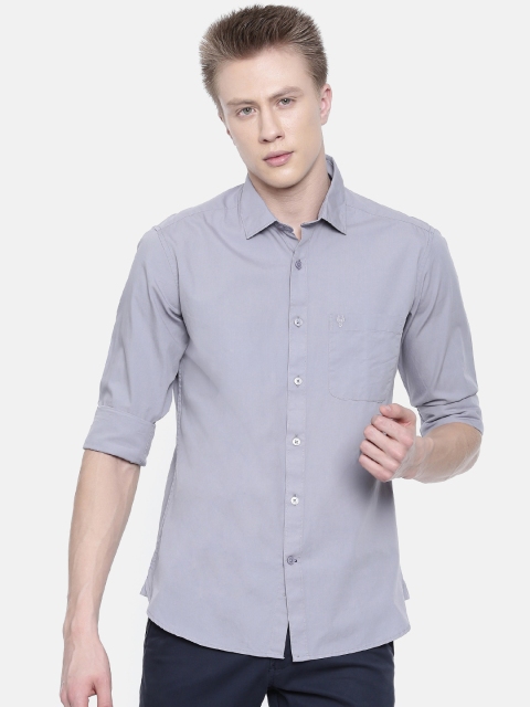 

Classic Polo Men Grey Slim Fit Opaque Cotton Casual Shirt