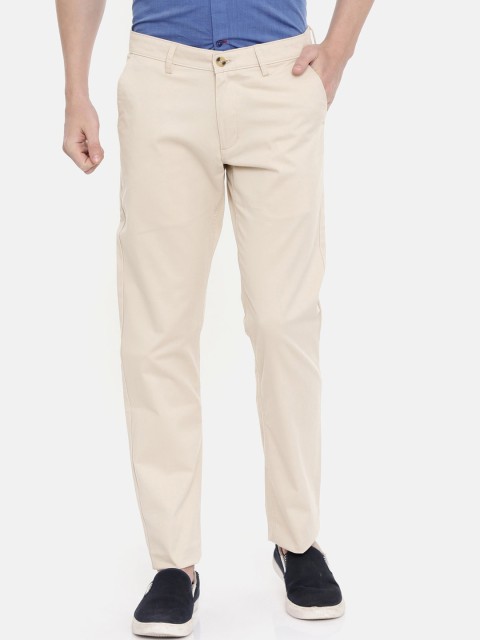 

Classic Polo Men Cream-Coloured Slim Fit Cotton Trousers