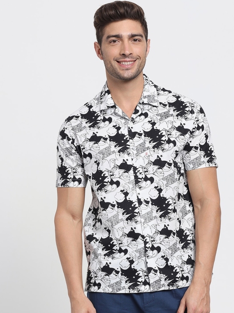 

Bewakoof Men White & Black Opaque Tom & Jerry Printed Casual Shirt