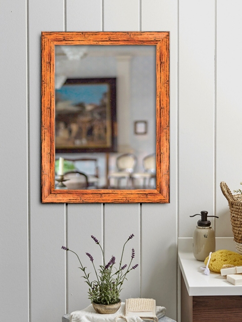 

999Store Brown Solid Framed Wall Mirror