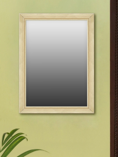 

999Store Cream-Coloured Solid Framed Wall Mirror