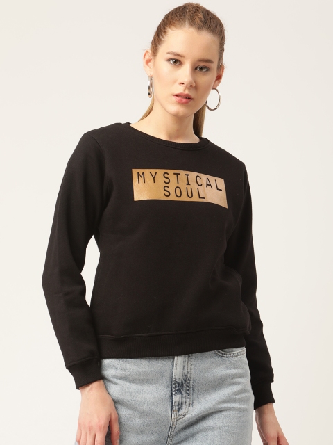 

Okane Women Black & Golden Printed Sweatshirt