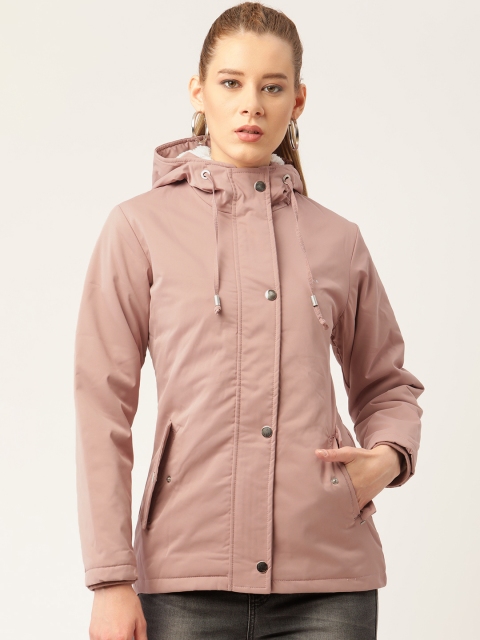 

Okane Women Dusty Pink Solid Hooded Padded Jacket