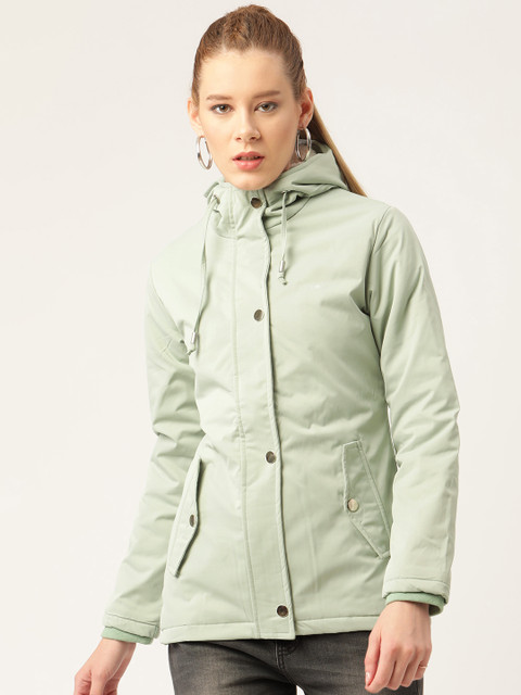 

Okane Women Green Solid Hooded Padded Jacket