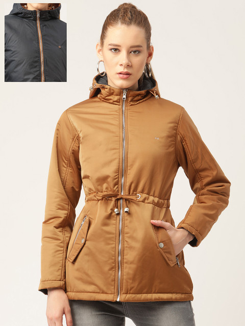 

Okane Women Brown Reversible Padded Hooded Jacket