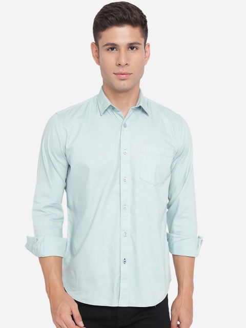 

Greenfibre Men Turquoise Blue Slim Fit Opaque Casual Shirt