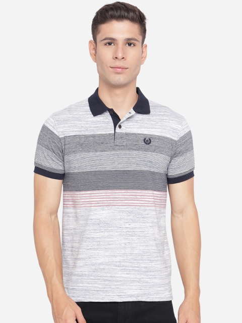 

Greenfibre Men Blue Striped Polo Collar Slim Fit T-shirt