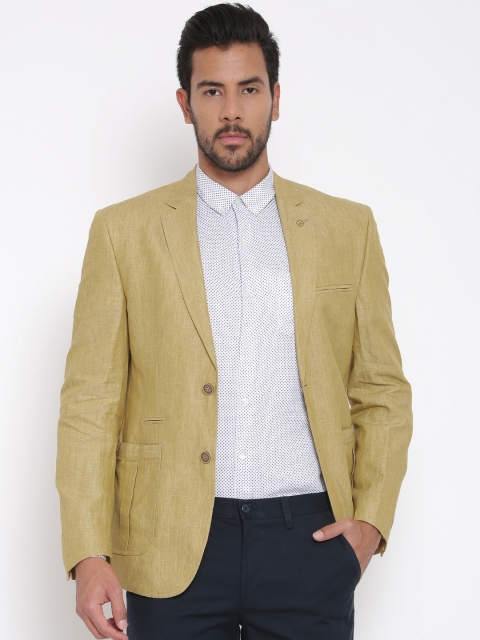 

Van Heusen Khaki Linen Single-Breasted Slim Smart Casual Blazer