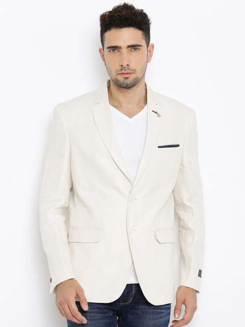 

Van Heusen Off-White Single-Breasted Blazer