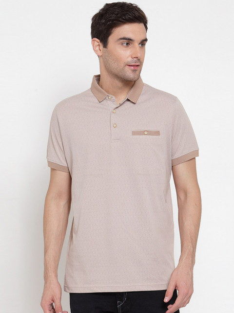 

CONFIDENCE Men Brown Polo Collar Pocket T-shirt