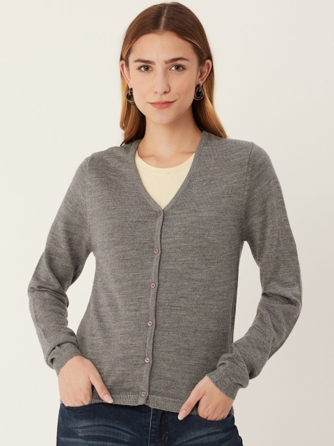 

Madame Women Charcoal Grey Solid Cardigan